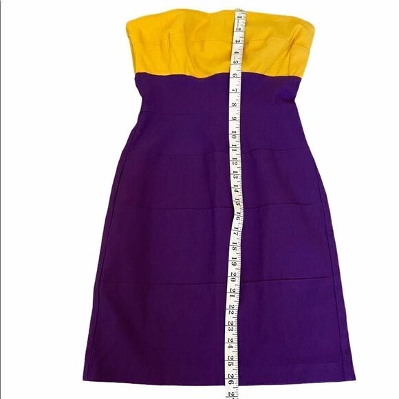 LE CHATEAU Colour Blocked Stretch Strapless Dress - Picture 4 of 6